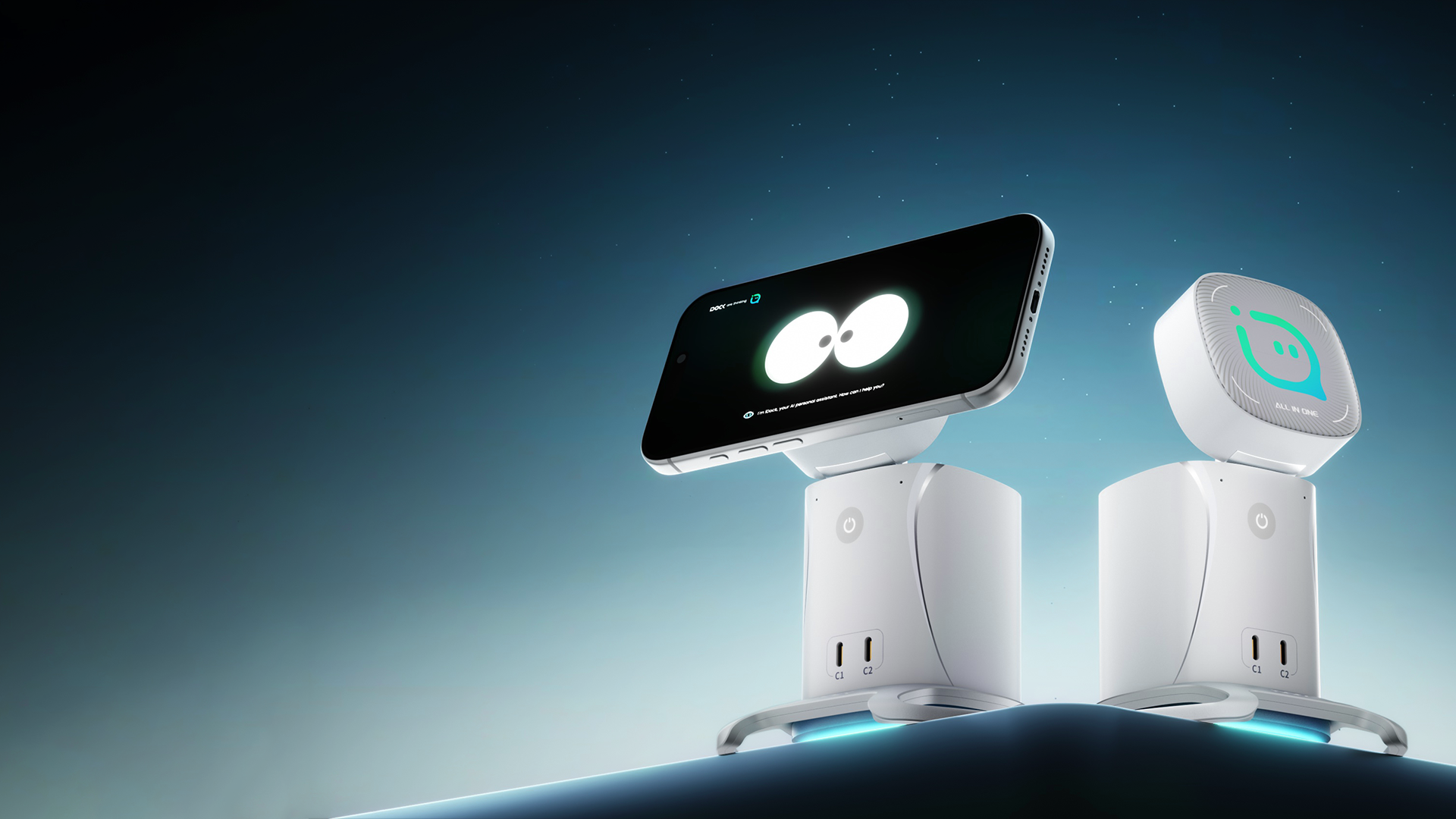 顶部产品主图 (手机和Dock)